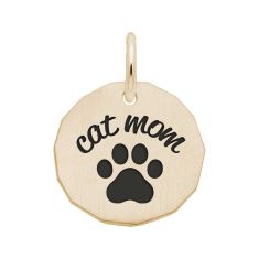 10k Yellow Gold Cat Mom Flat Charm