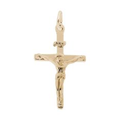 10k Yellow Gold Crucifix Cross 2D Charm