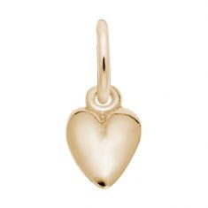 10k Yellow Gold Heart Accent Flat Charm
