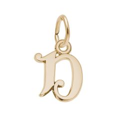 image of 10k Yellow Gold Initial D Flat Charm with sku:10476503004