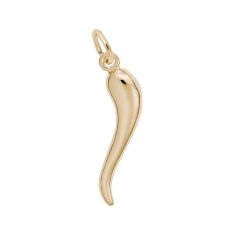 10k Yellow Gold Italian Horn 3D Charm