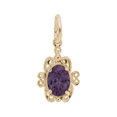 10k Yellow Gold June Birthstone Flat Charm