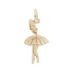 10k Yellow Gold Pointed Toes Ballet Dancer 3D Charm