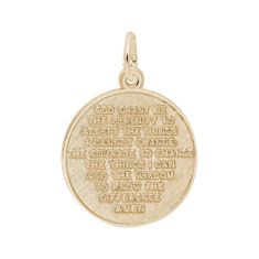 10k Yellow Gold Serenity Prayer Double Sided Flat Charm