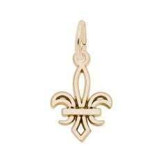 10k Yellow Gold Small Fleur De Lis 2D Charm