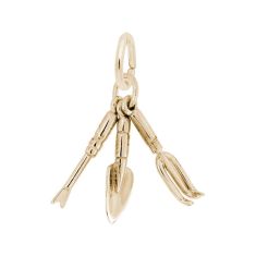 10k Yellow Gold Small Garden Tools 3 Piece 3D Charm