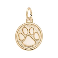 10k Yellow Gold Small Paw Print Flat Charm