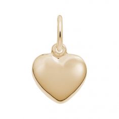 10k Yellow Gold Small Puffy Heart 3D Charm