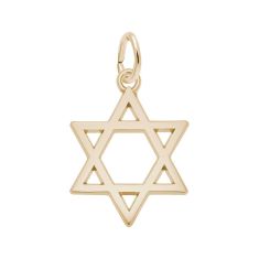 10k Yellow Gold Star Of David Flat Charm