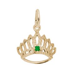 10k Yellow Gold Tiara with May Stone 3D Charm