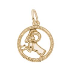 image of 10k Yellow Gold Zodiac Aries Cut-Out Flat Charm with sku:10477303000