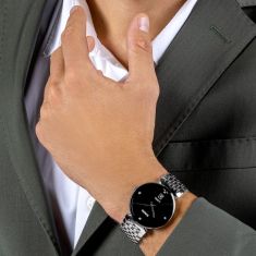 Rado Florence Classic Diamonds Black Dial and Stainless Steel Bracelet Watch | 38mm | R48912713