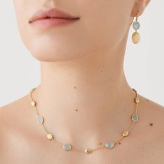 Marco Bicego Siviglia 18k Yellow Gold Aquamarine and Diamond Accent Earrings