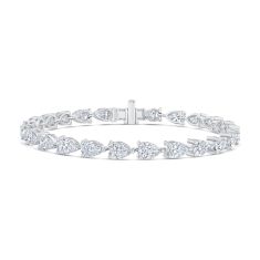 11 3/4ctw Pear Lab Grown Diamond White Gold Tennis Bracelet