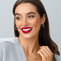 Yellow Gold Heart-Shaped Hoop Earrings