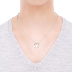 MIKIMOTO Akoya Cultured Pearl 18k White Gold Circle Pendant Necklace