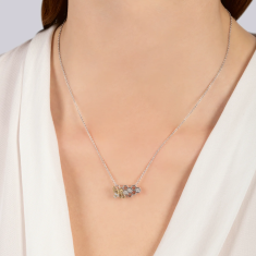 Hallmark Bee and Honeycomb Two-Tone Serling Silver and Yellow Gold Pendant Necklace