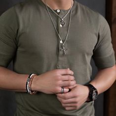 Bulova Marc Anthony Classic Lion Freshwater Pearl Sterling Silver Bracelet - 6mm