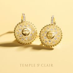 Temple St. Clair 18k Yellow Gold Diamond Orbit Sun Earrings