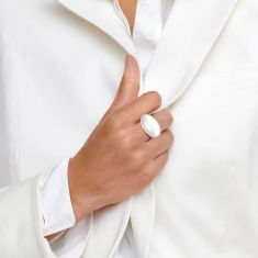 IPPOLITA Polished Rock Candy Sculptured Large Oval Ring in Brown Shell - Size 7