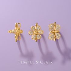 Temple St. Clair 18k Yellow Gold Diamond Snow Butterfly Ring - Size 6.5