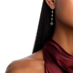 Roberto Coin Principessa 1/20ctw Diamond and 18k Yellow Gold Flower Station Dangle Earrings