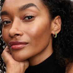 Pandora Timeless Green Gold-Plated Hoop Earrings