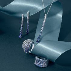 Le Vian® Denim Ombré® Sapphire 14k Vanilla Gold® Drop Pendant Necklace