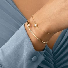 ASTERLY by REEDS ECONIC 3/8ctw Lozenge Shape Step-Cut Lab Grown Diamond Gold Vermeil Bracelet