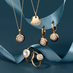 Freshwater Cultured Pearl and 1/20ctw Diamond 10k Yellow Gold Ring - 80th Anniversary Bubble Collection