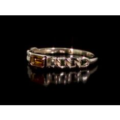 Citrine Yellow Gold Chain Link Stackable Ring