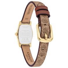 COACH Greta Silver Dial Signature Leather Strap Watch 15.3x 25.6mm - 14504720
