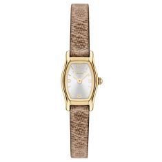 COACH Greta Silver Dial Signature Leather Strap Watch 15.3x 25.6mm - 14504720