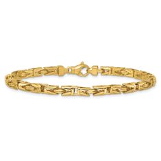 14k Yellow Gold 4.4mm Byzantine Chain Bracelet 1