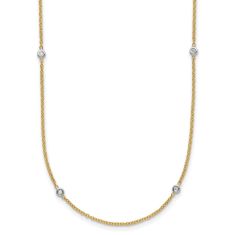 1/15ctw Diamond 14k Two-Tone Station Necklace 1