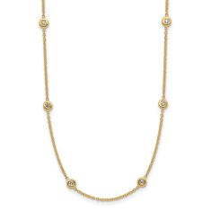 1/4ctw Diamond 14k Yellow Gold Station Necklace 1