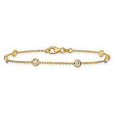 1/2ctw Diamond 14k Yellow Gold Station Bracelet 1