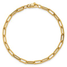 14k Yellow Gold 3.5mm Paperclip Link Chain Bracelet