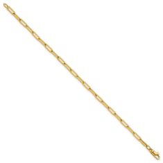 14k Yellow Gold 3.5mm Paperclip Link Chain Bracelet