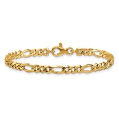 14k Yellow Gold 4.8mm Figaro Chain Bracelet 1