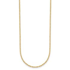 14k Yellow Gold 1.2mm Flat Oval Link Chain Necklace 1