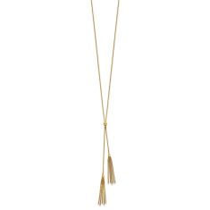 14k Yellow Gold Tassel Lariat Bolo Necklace