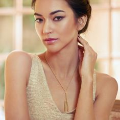 14k Yellow Gold Tassel Lariat Bolo Necklace