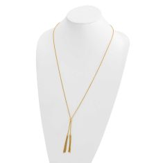 14k Yellow Gold Tassel Lariat Bolo Necklace