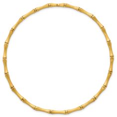 14k Yellow Gold Brushed Bamboo Necklace 1