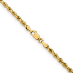 14k Yellow Gold 3.25mm Diamond-Cut Rope Chain Bracelet