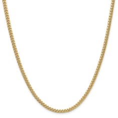 14k Yellow Gold 3.5mm Miami Cuban Chain Necklace