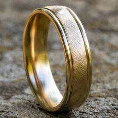 14k Yellow Gold 6.5mm Cross Satin Finish Lightweight Comfort Fit Wedding Band