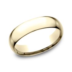 14k Yellow Gold 6mm Comfort Fit Plain Wedding Band