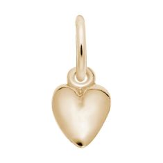 14k Yellow Gold Heart Accent Flat Charm